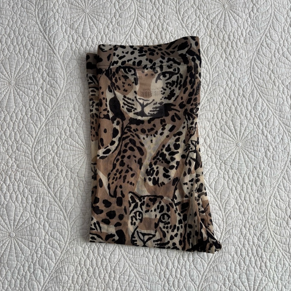 MARC CAIN Leopard Print Sheer Leggings NWOT - Picture 3 of 12